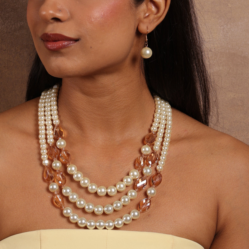 Golden Mist Pearl Necklace