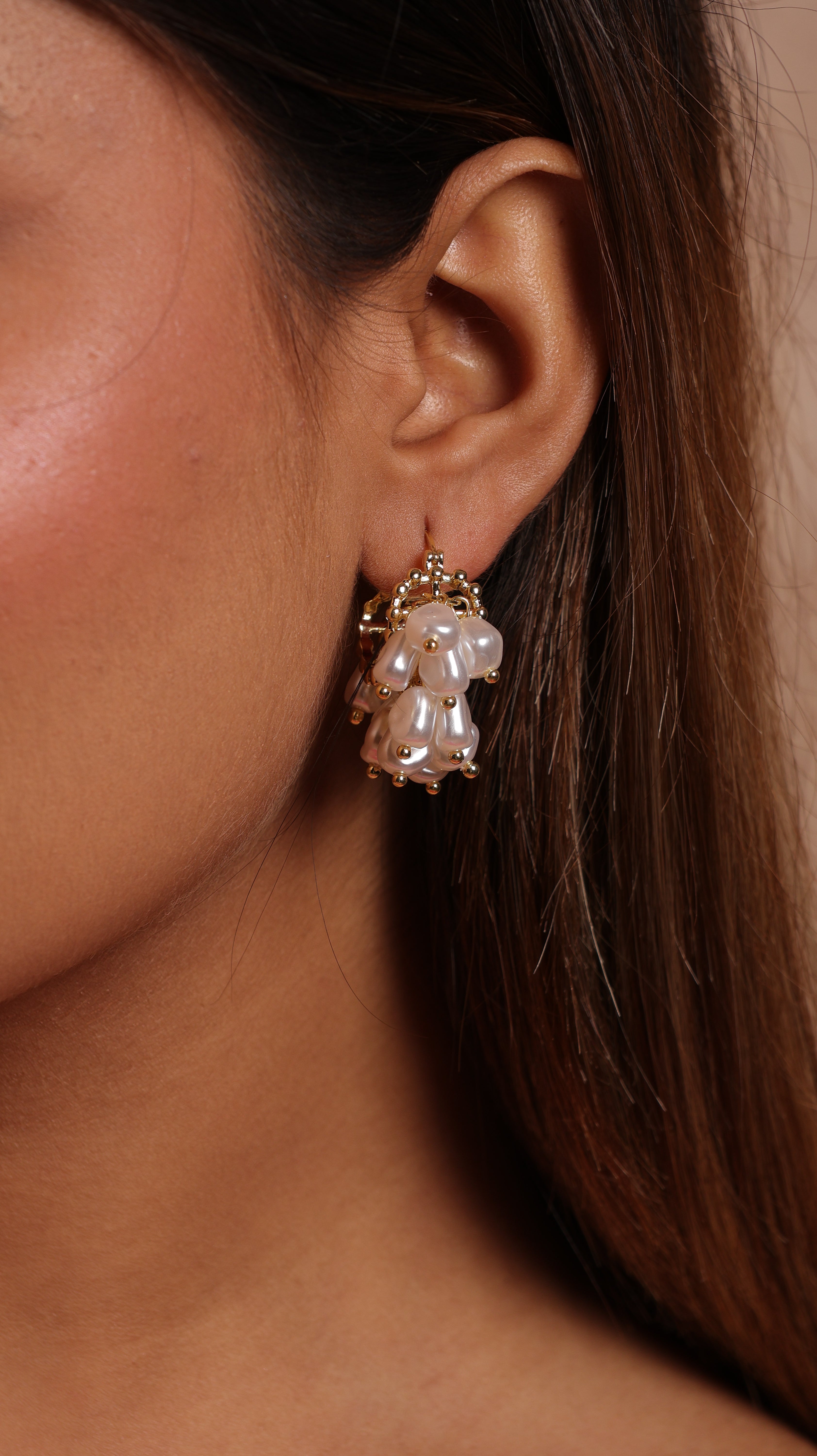 Gold Pearl Fiesta Hoops