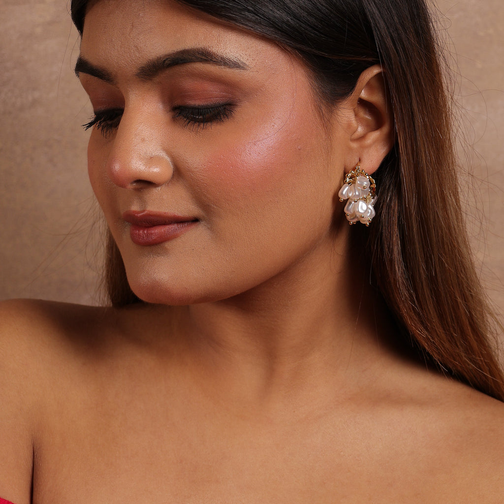Gold Pearl Fiesta Hoops