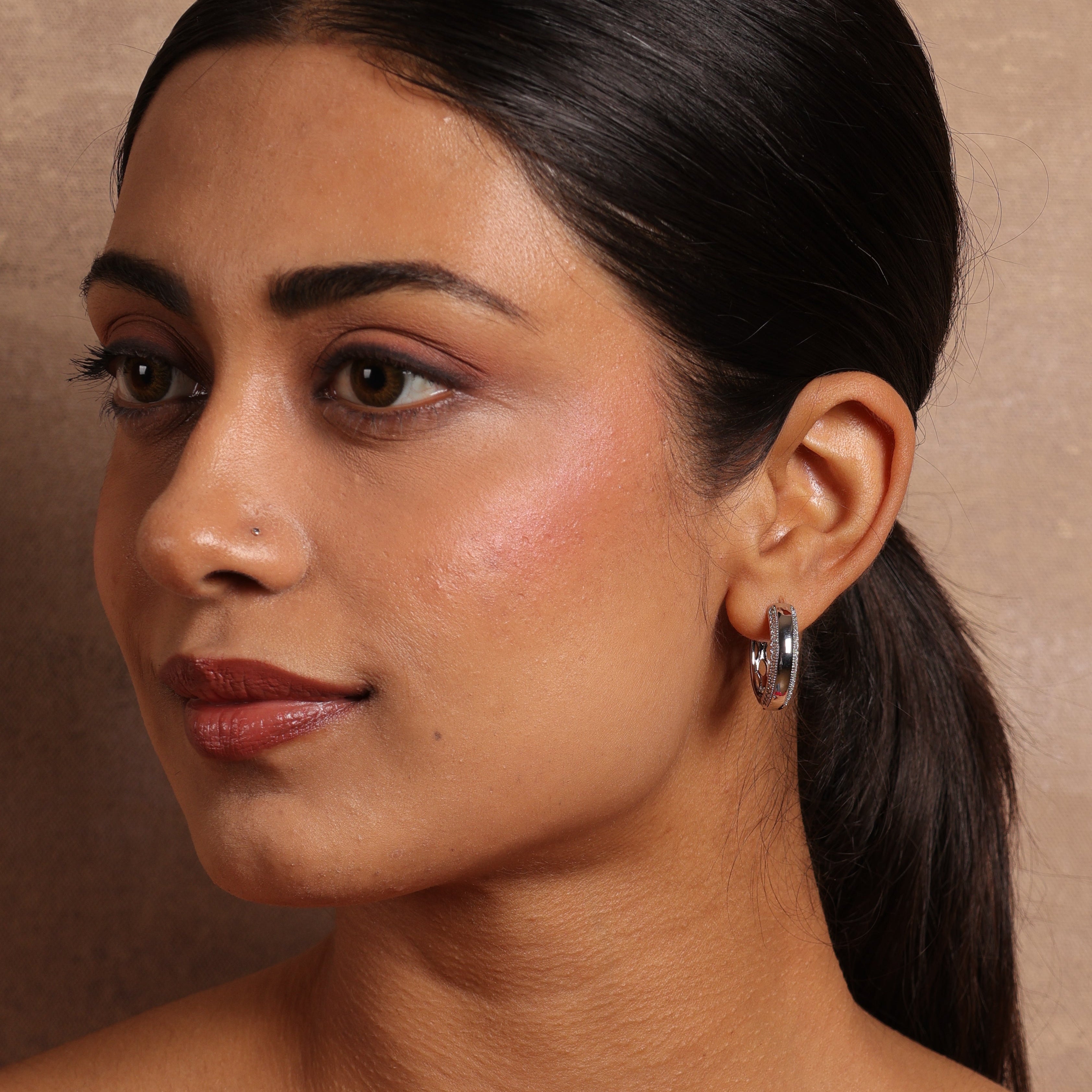 Gleaming Diamond Hoops