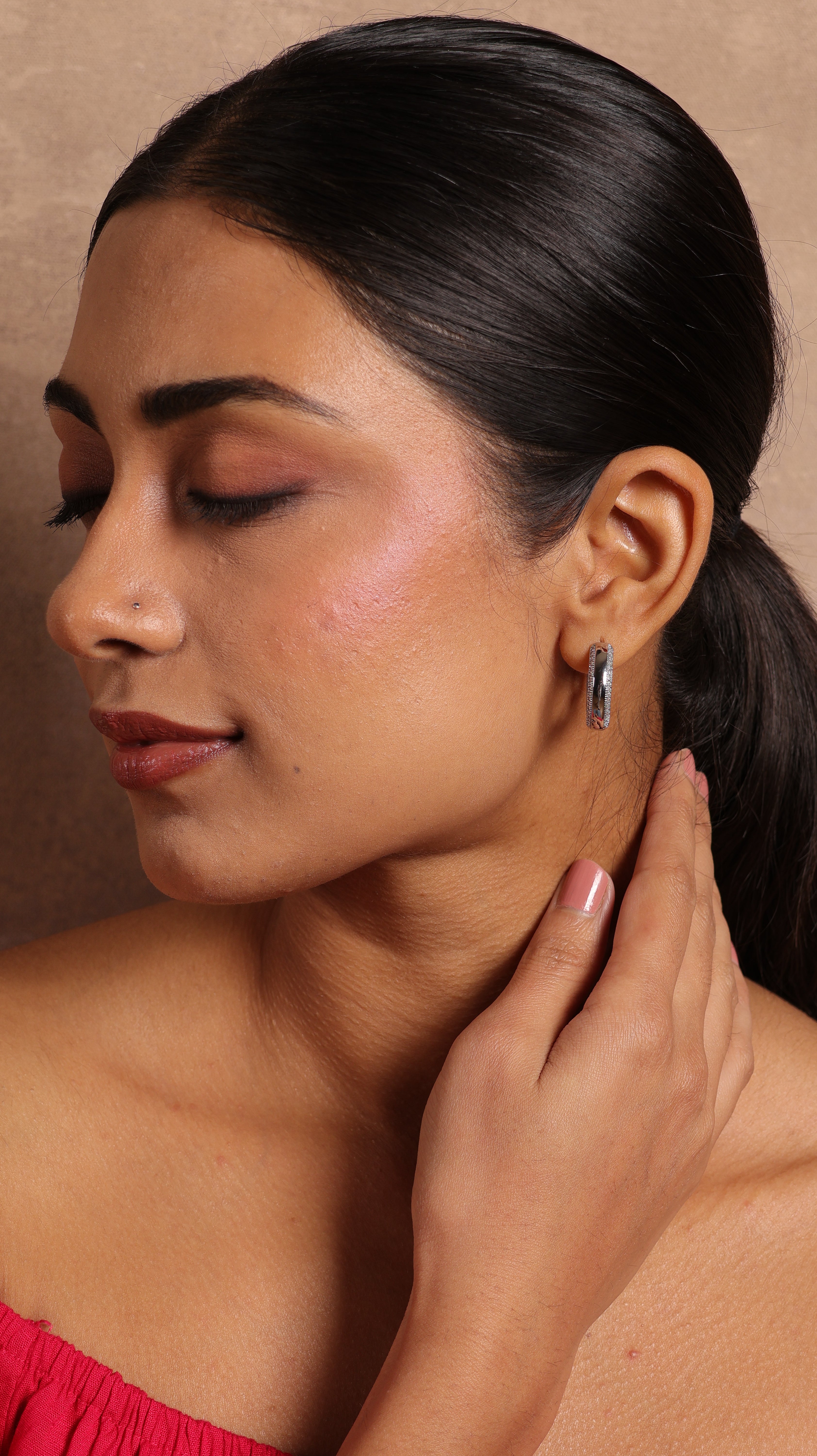 Gleaming Diamond Hoops