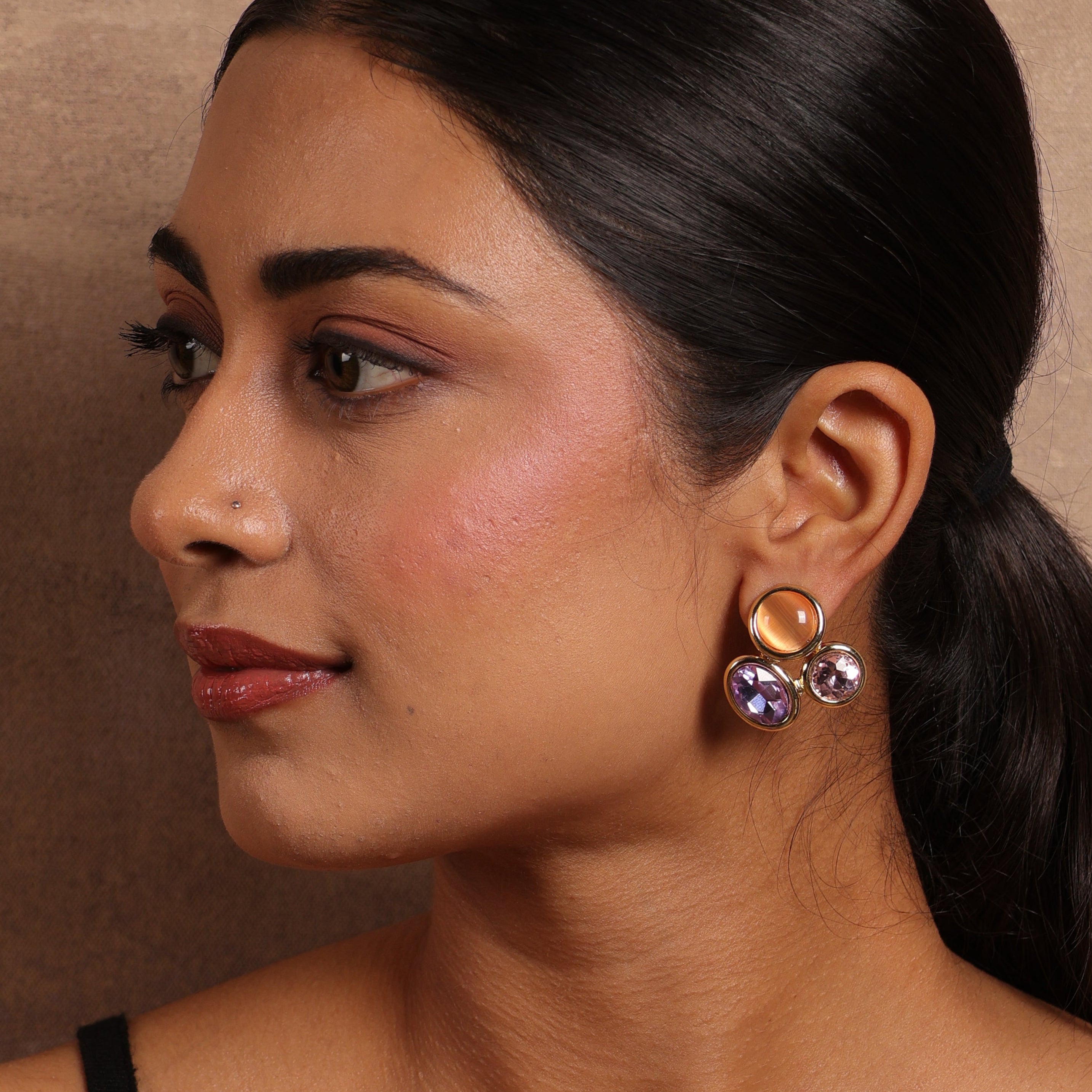 Tri Gem Studs