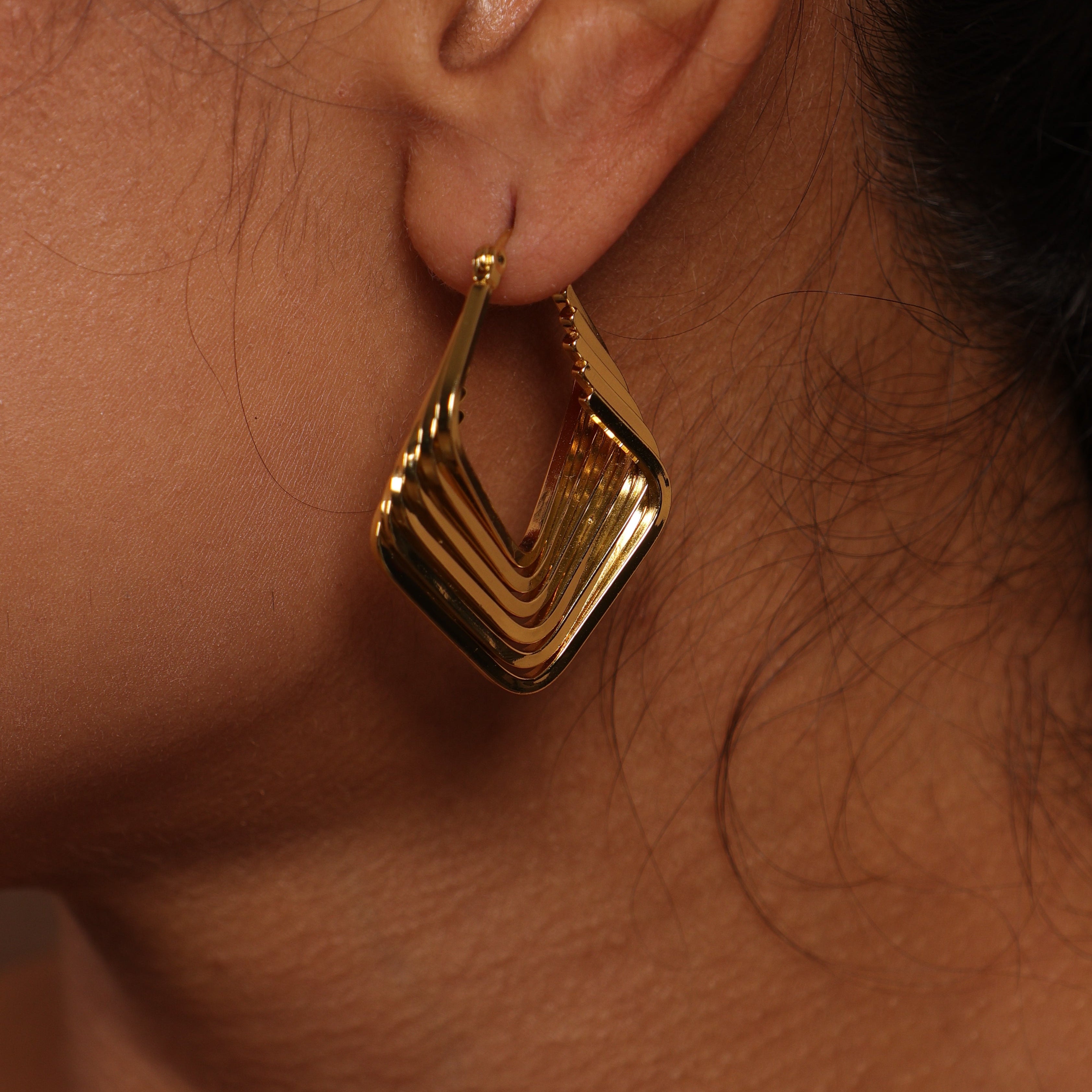 Echoed Golden Hoops