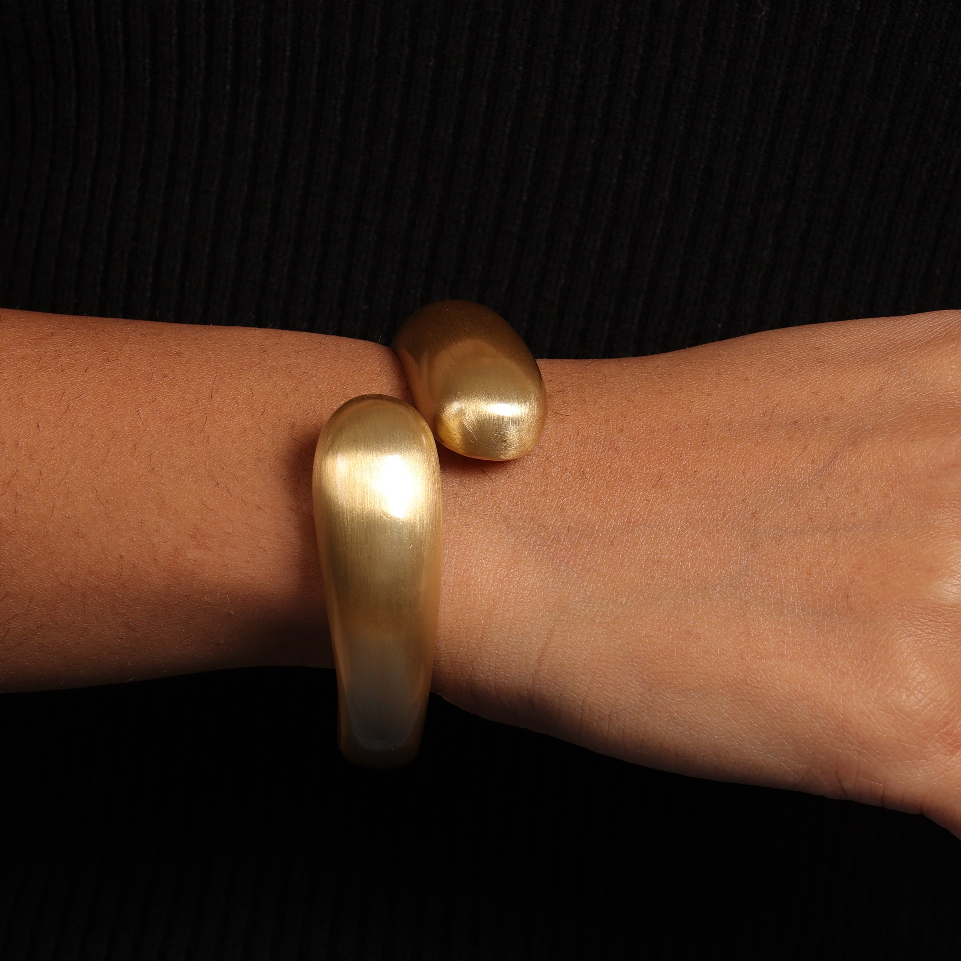 Gold Matt Open Bracelet