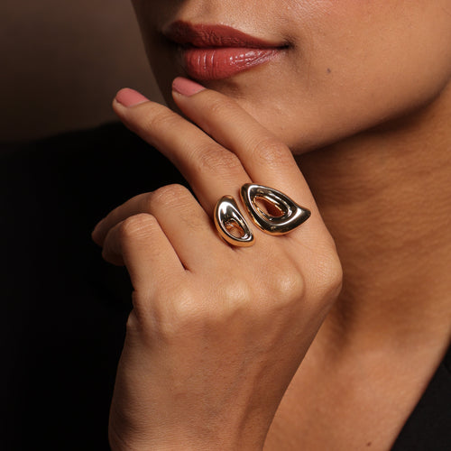 2 Leaf Gold Ring