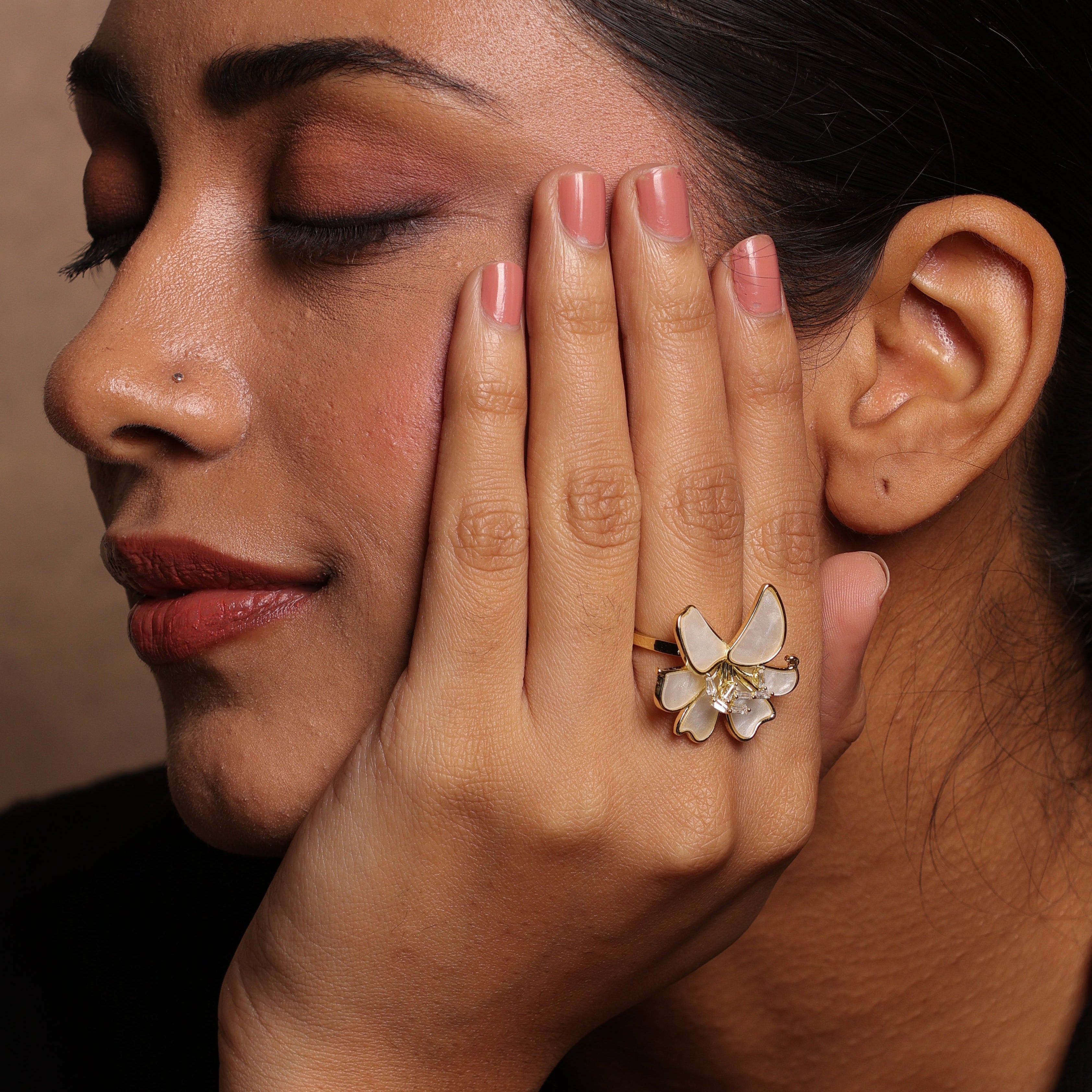 Orchid Bloom Statement Ring