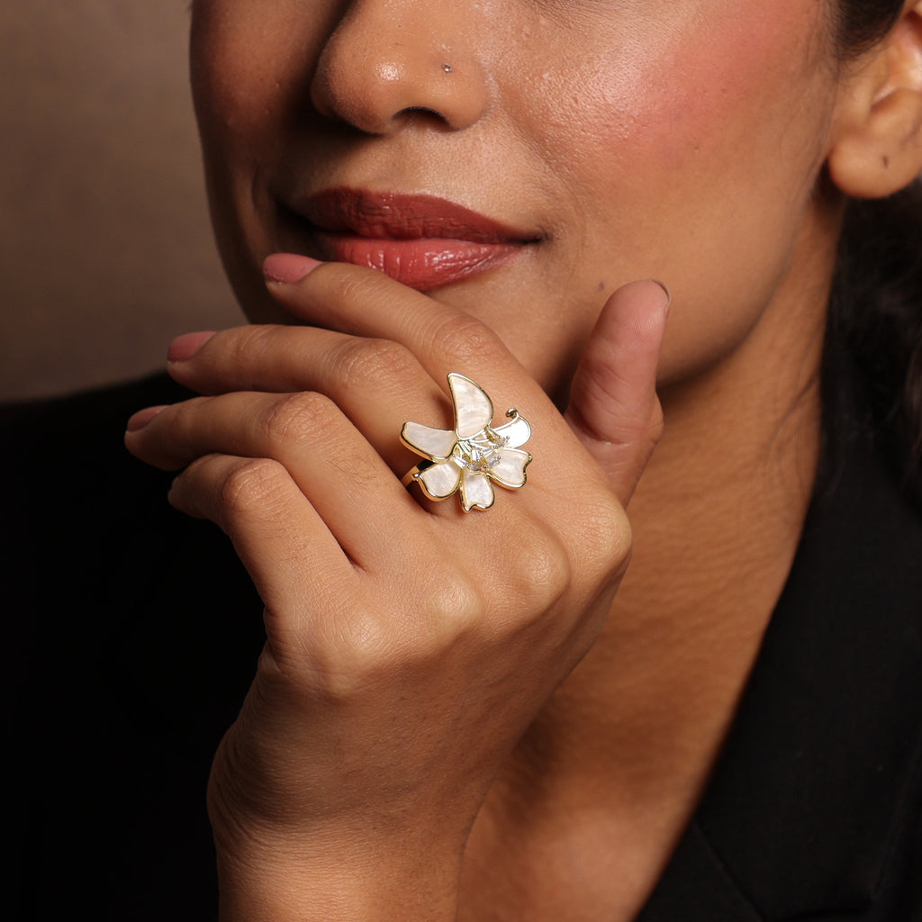Orchid Bloom Statement Ring