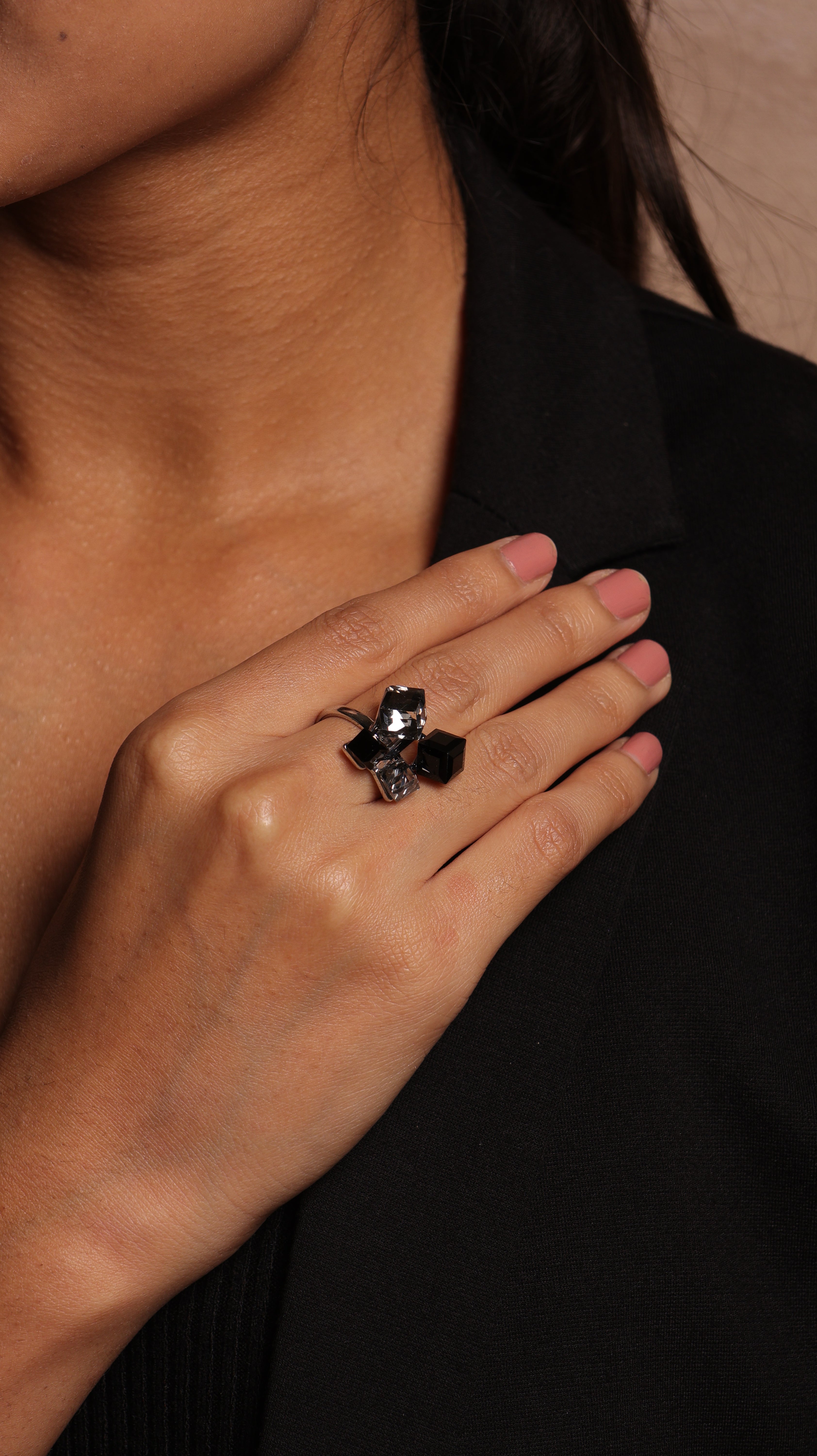 Crystal Cluster Statement Ring