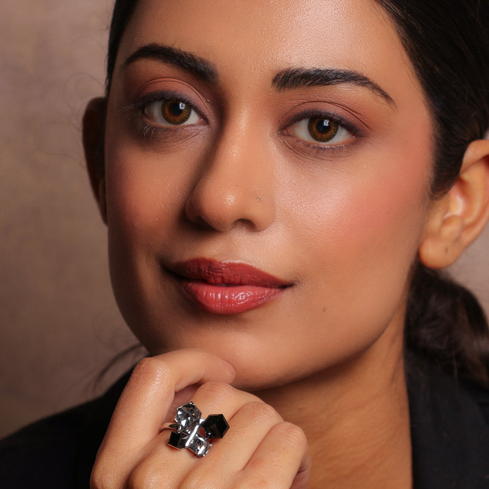 Crystal Cluster Statement Ring