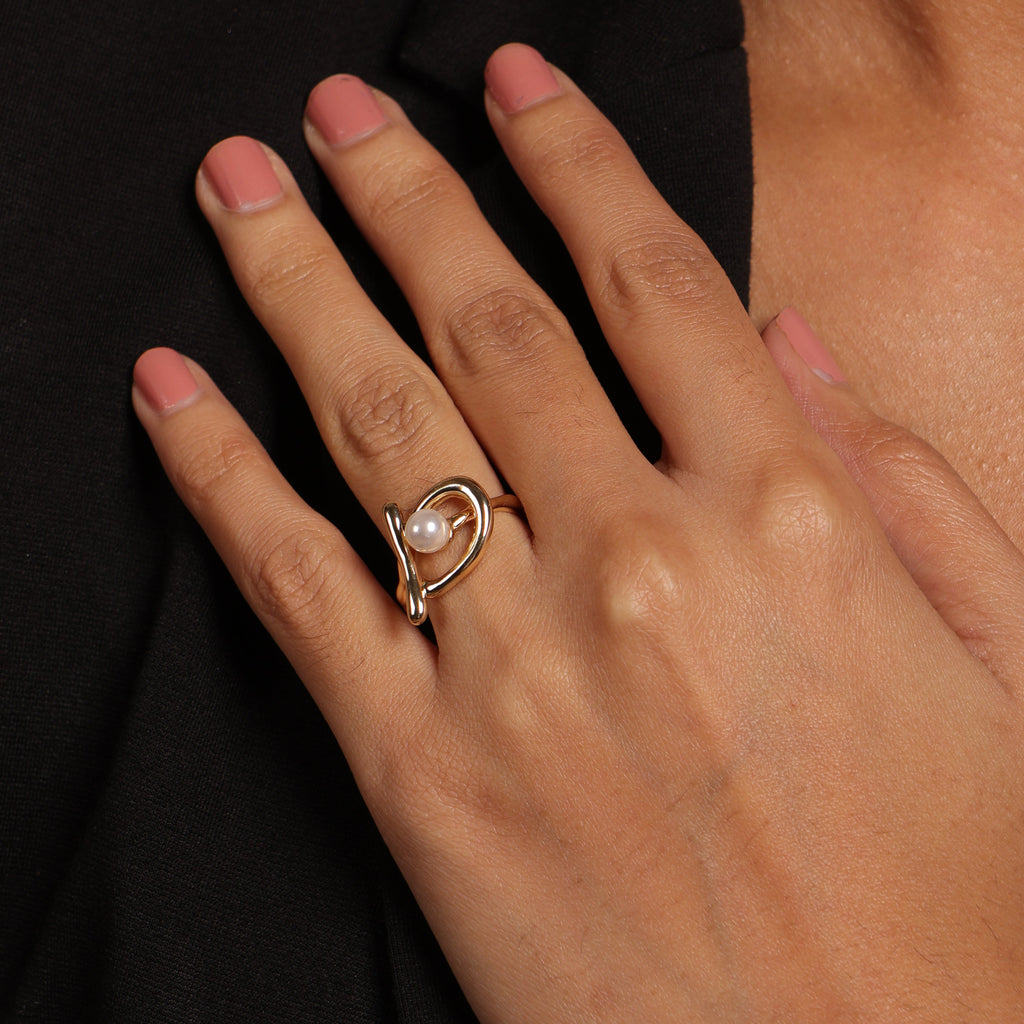 Pearl Orbit Statement Ring