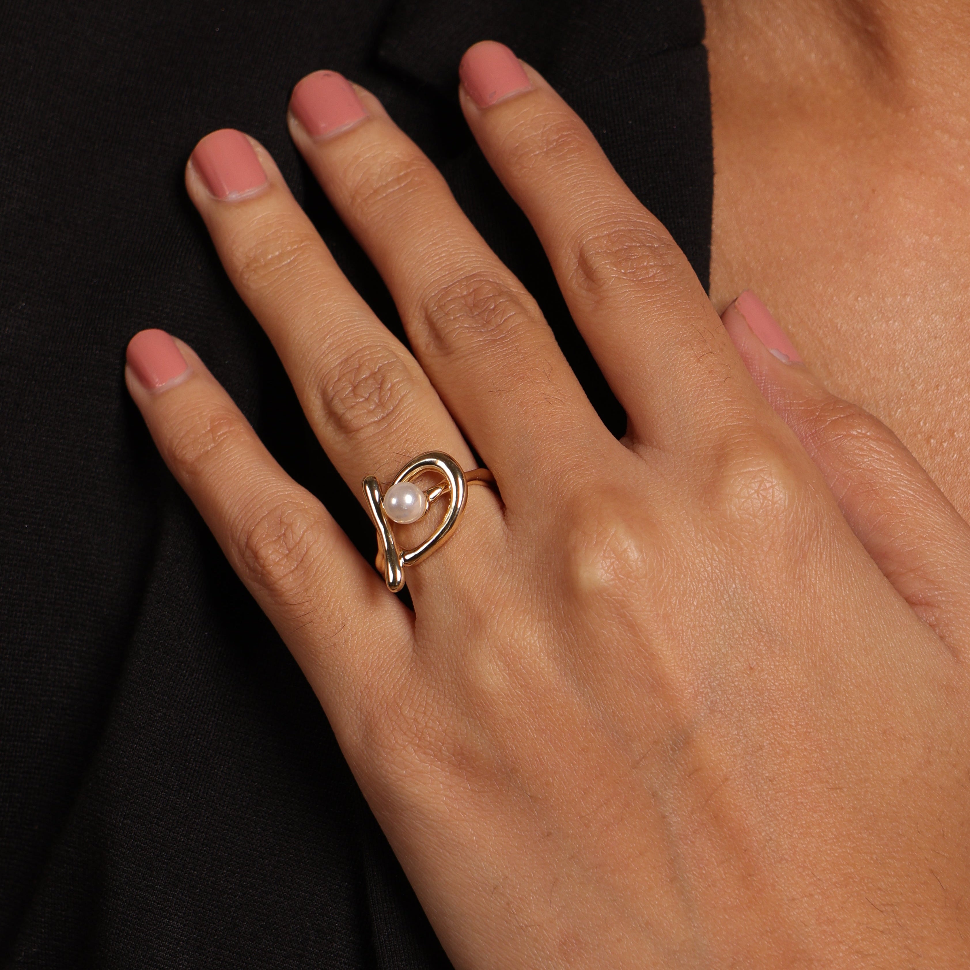 Pearl Orbit Statement Ring