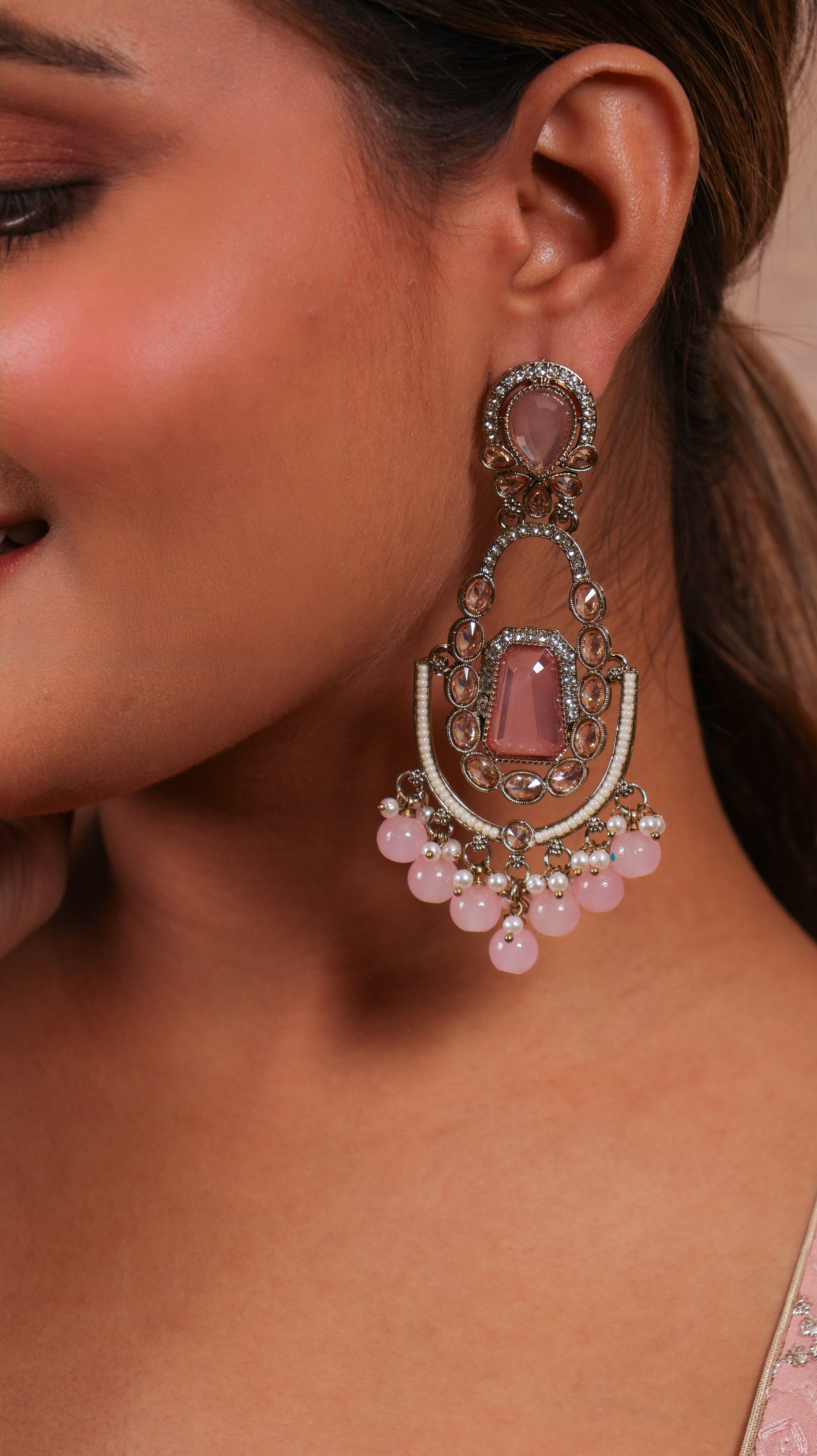 Blush bead dangle
