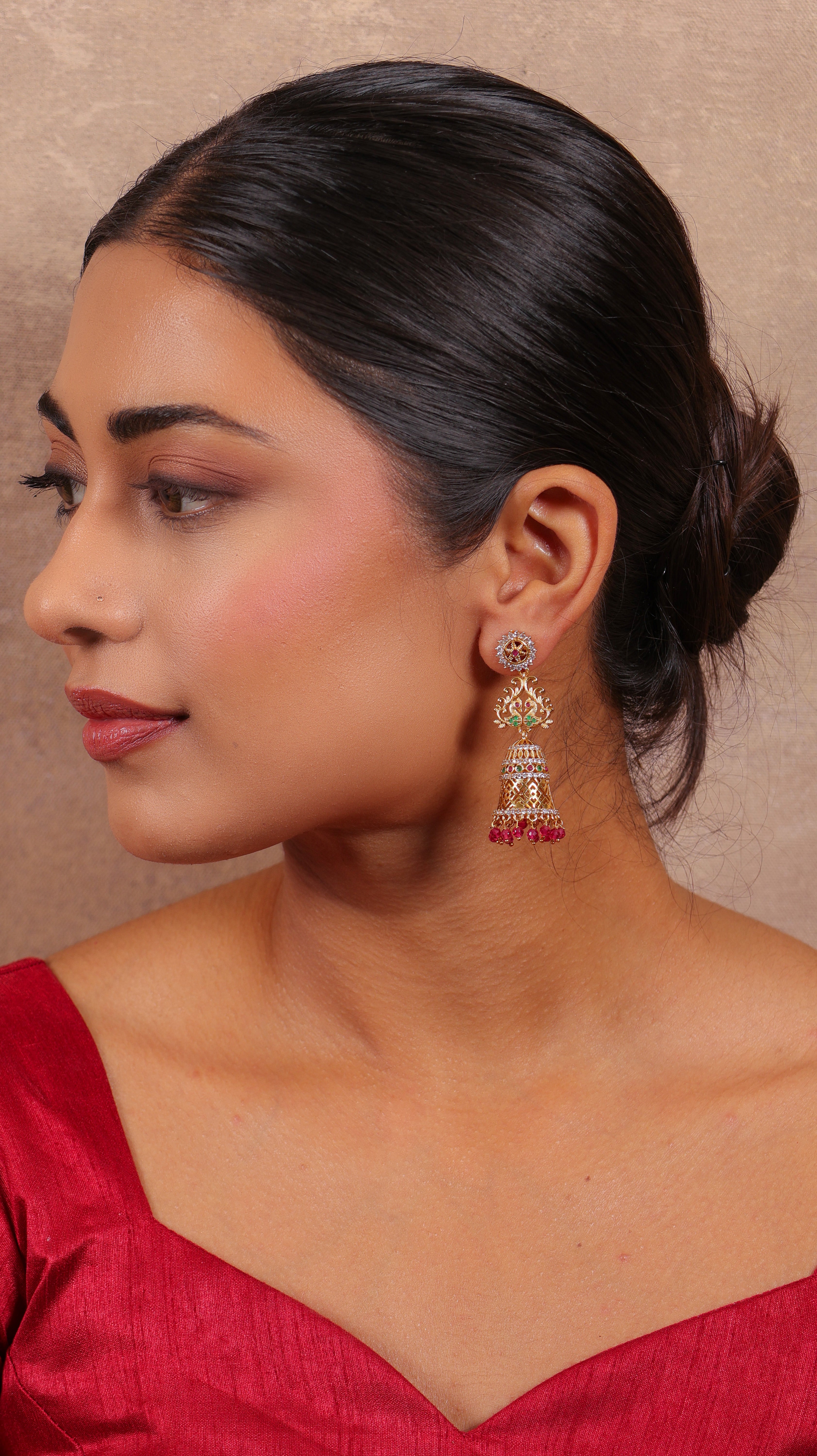 Gleaming temple jhumki