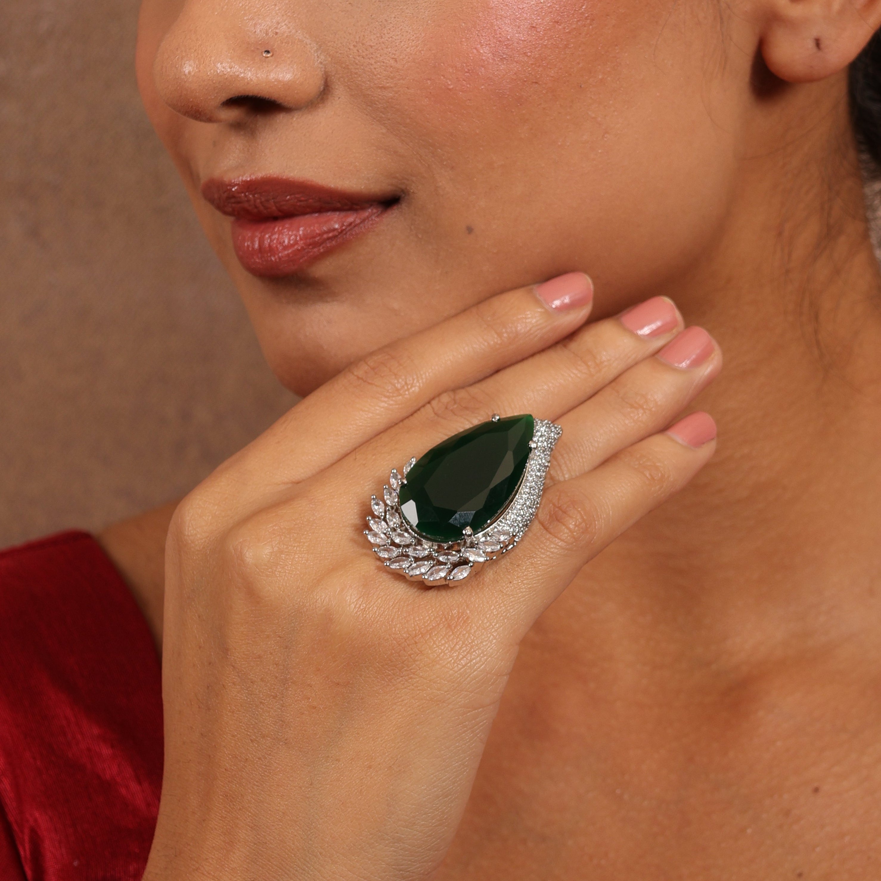 Emerald Noir Statement ring