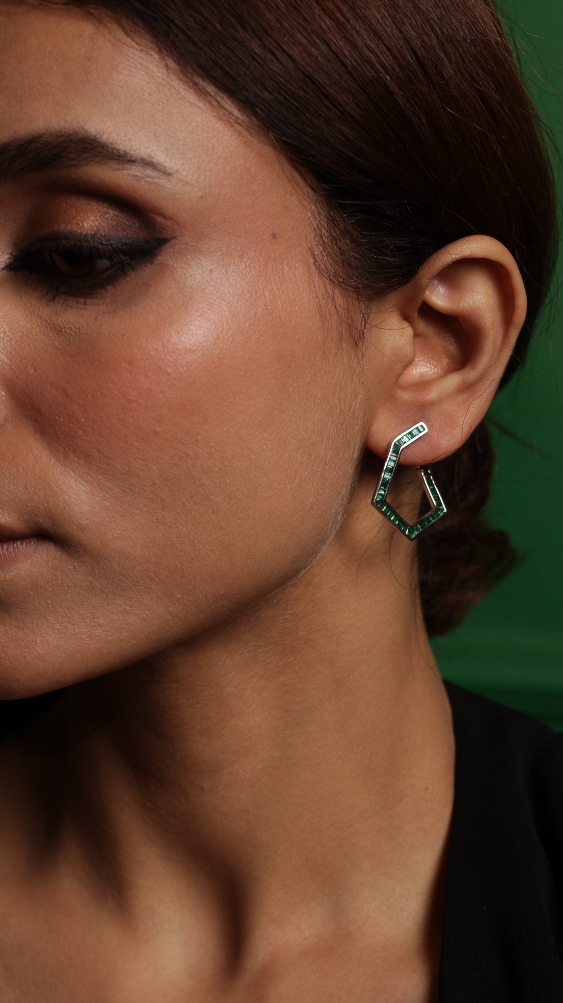 Green Pentaura Hoops