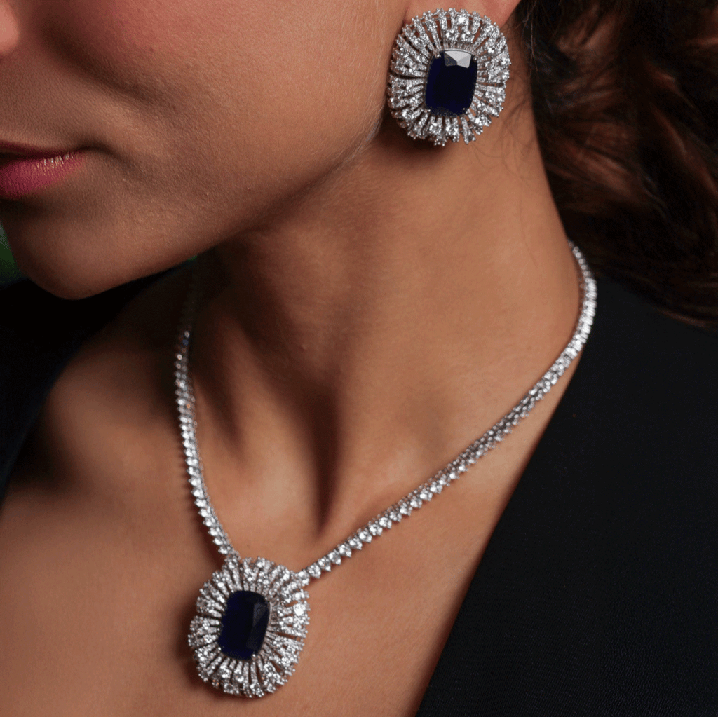 Celestia CZ Sapphire Pendant set