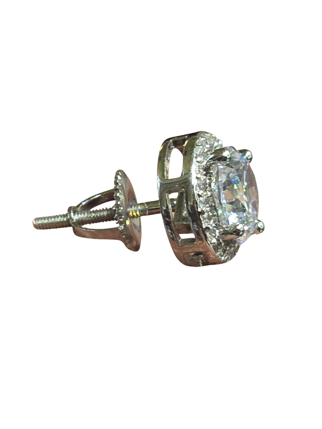 Round Jacket Platinum Solitaire Stud