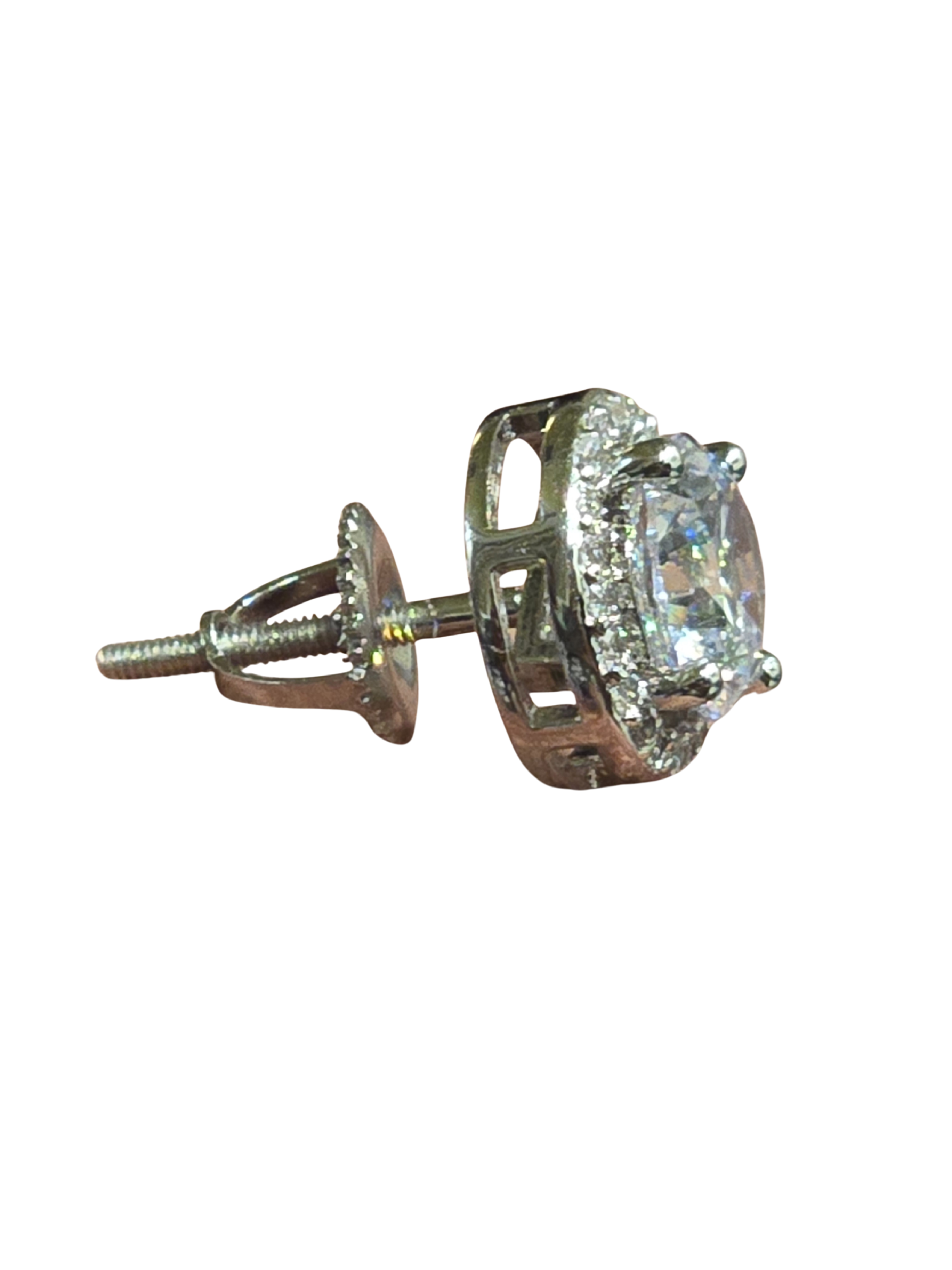 Round Jacket Platinum Solitaire Stud