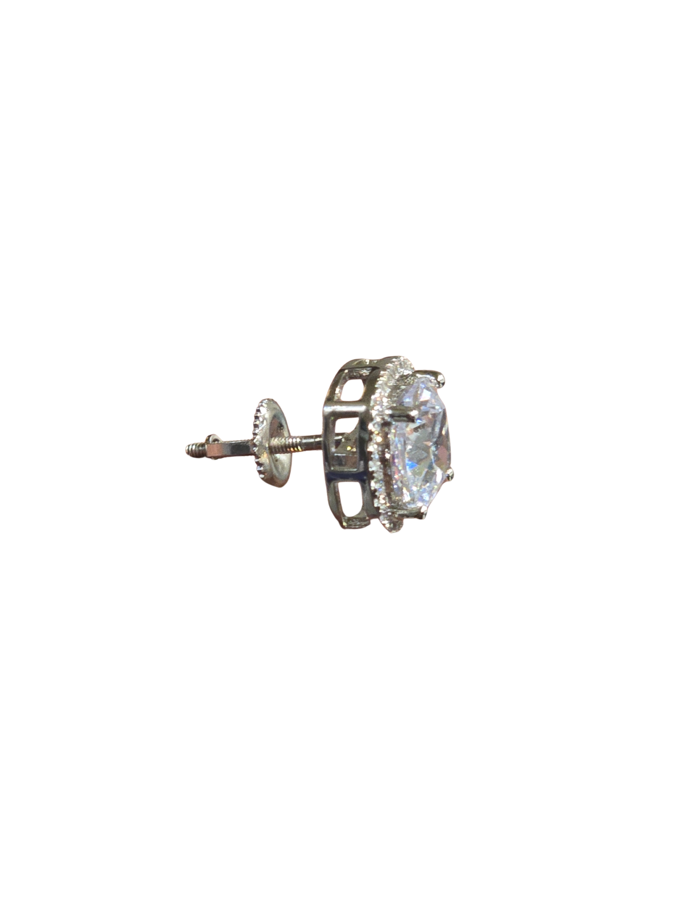 Square Jacket Platinum Solitaire Stud