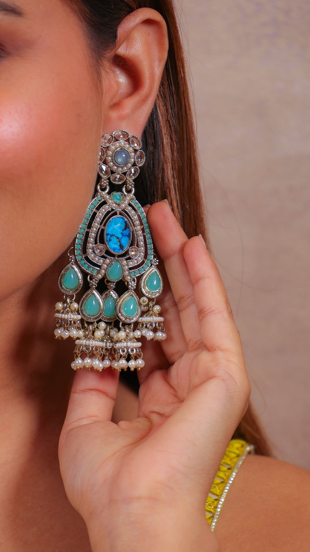 Turquoise Charm Jhumka