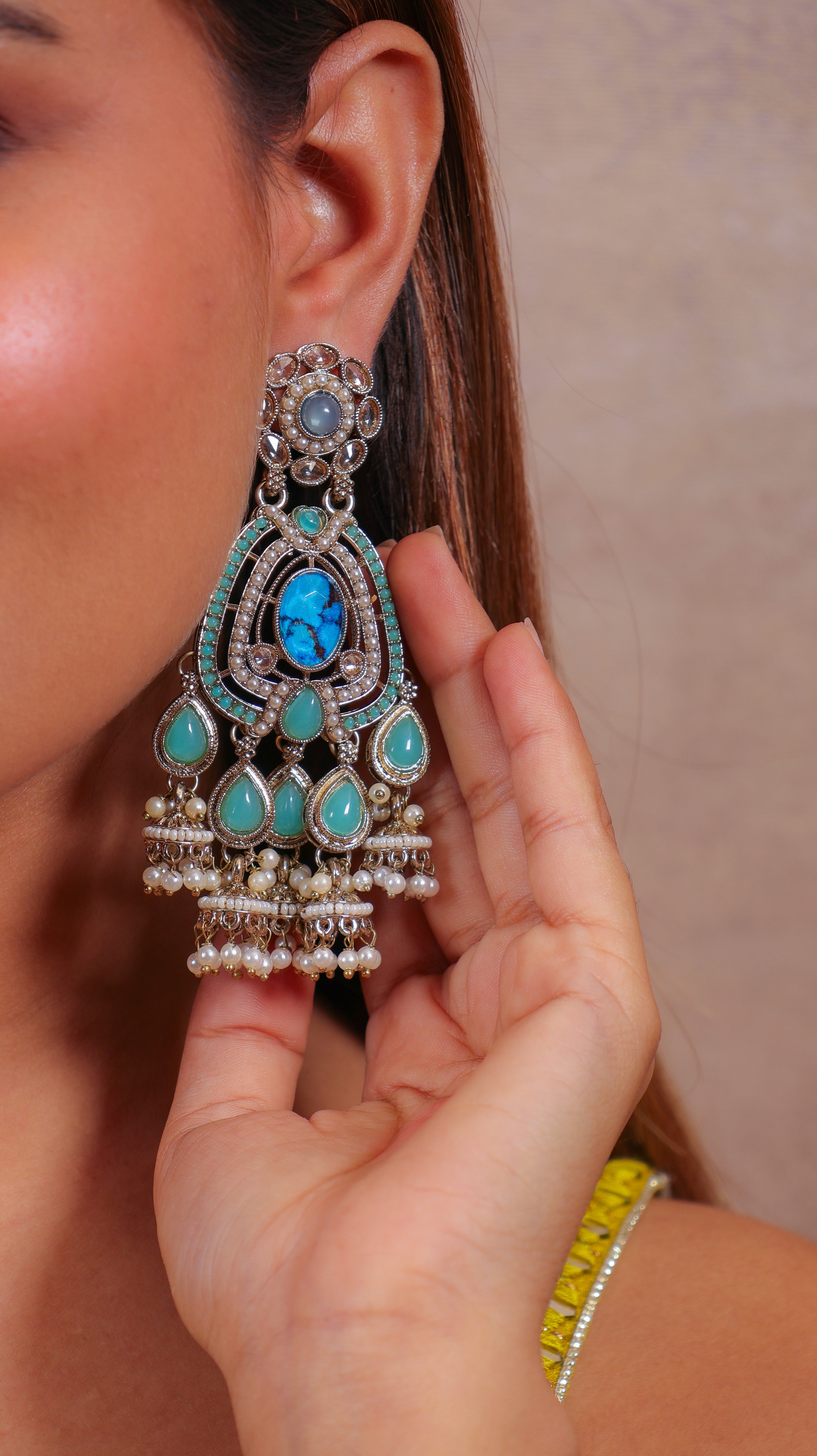Turquoise Charm Jhumka