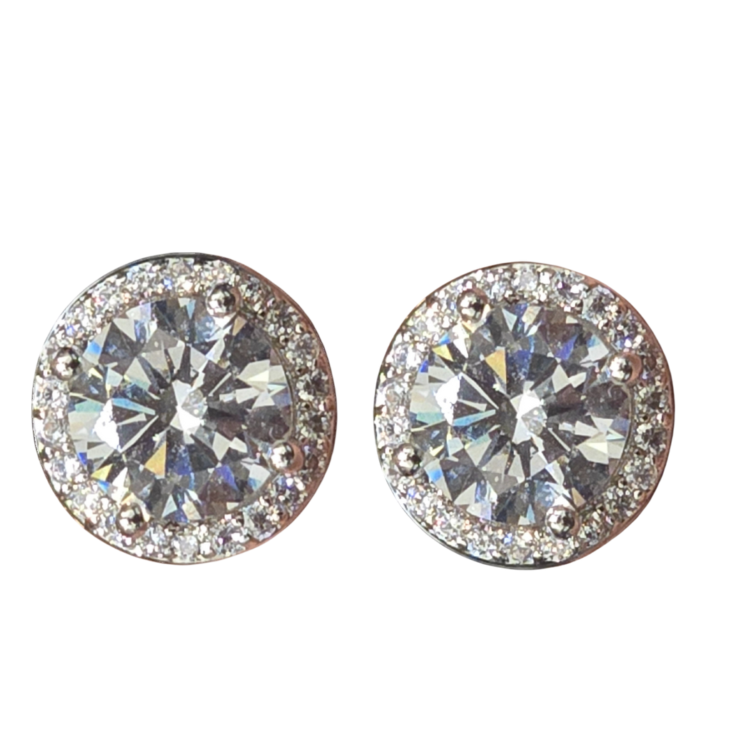 Round Jacket Platinum Solitaire Stud