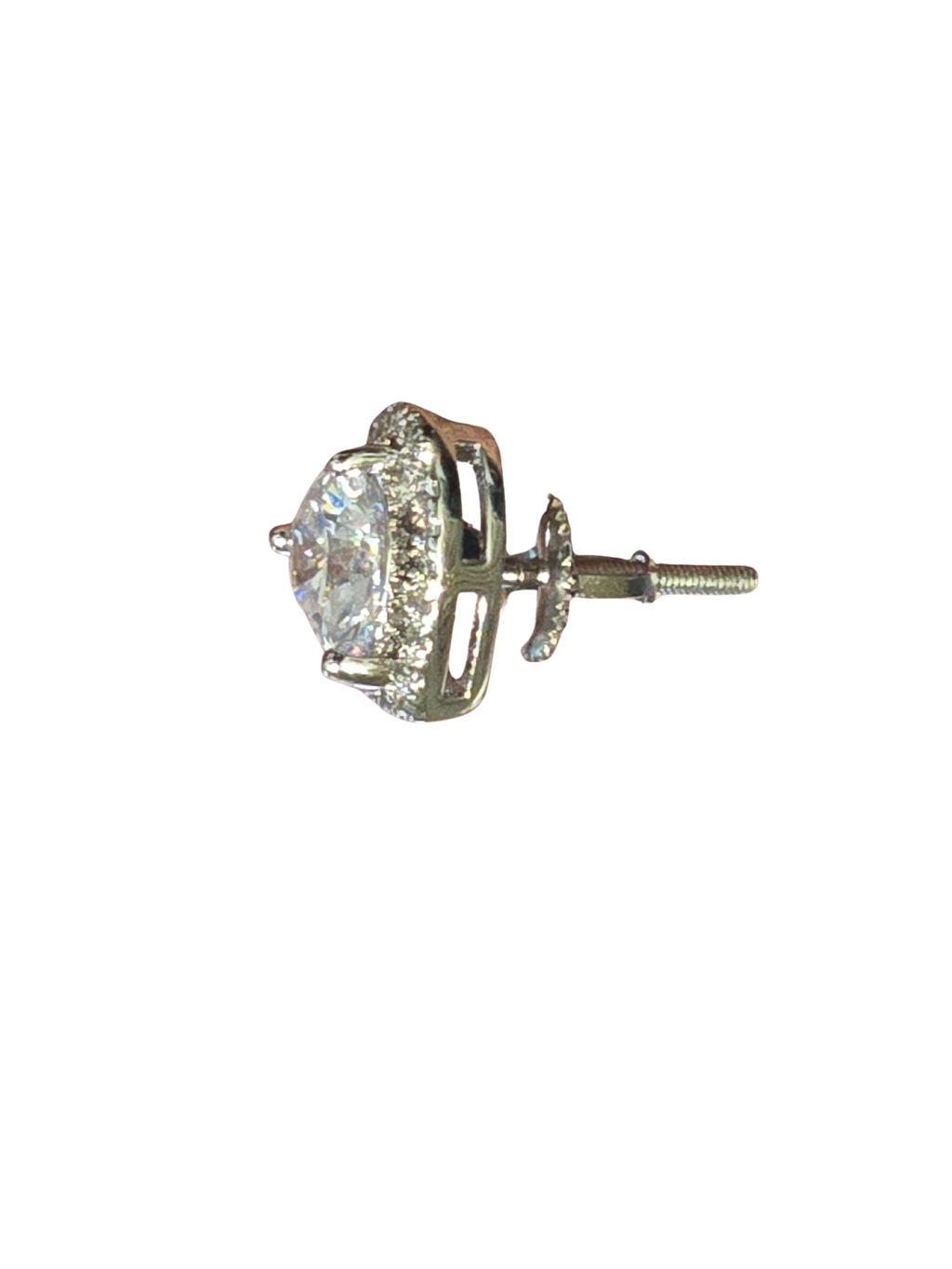 Heart Jacket Platinum Solitaire Stud