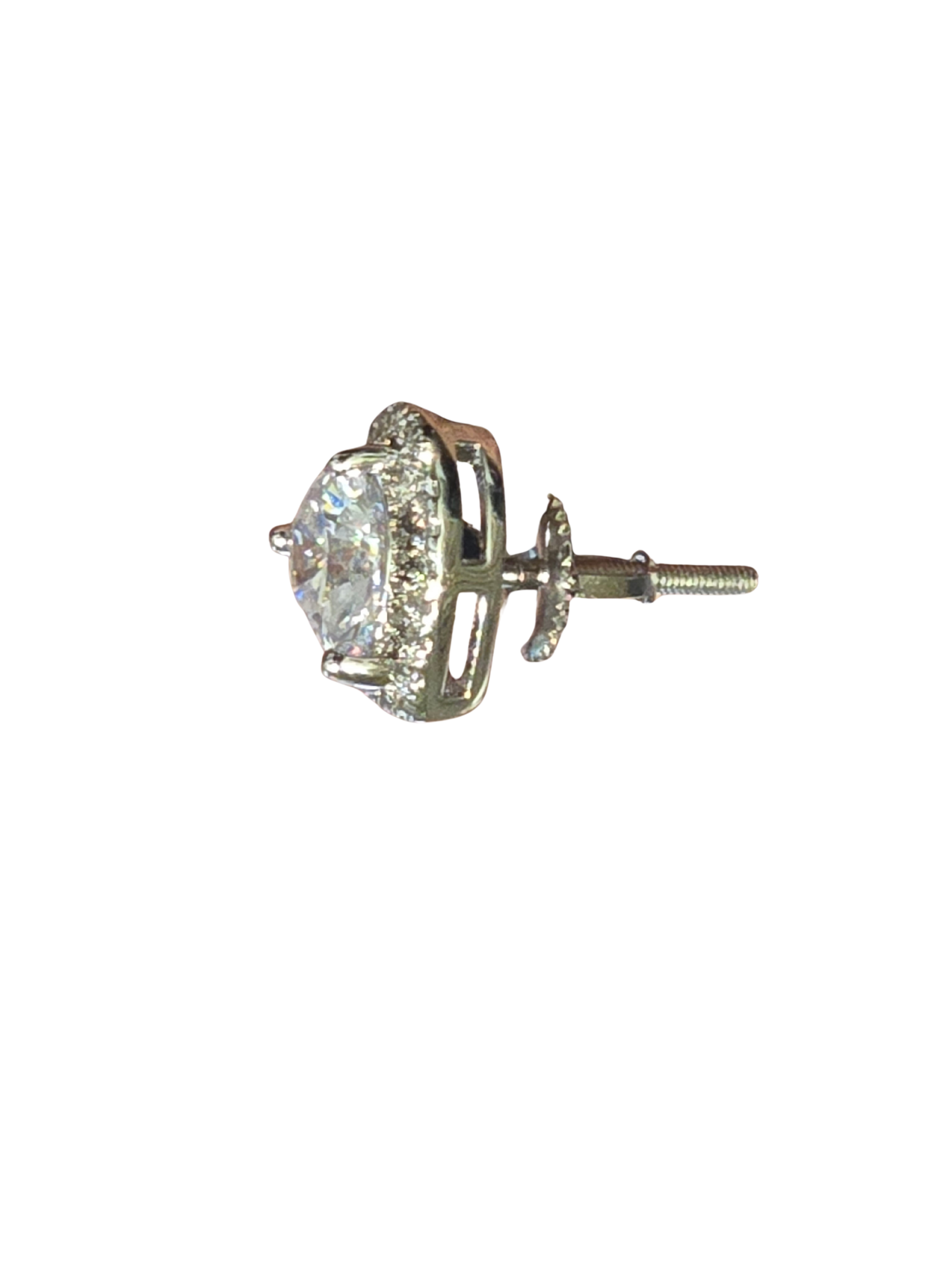Heart Jacket Platinum Solitaire Stud