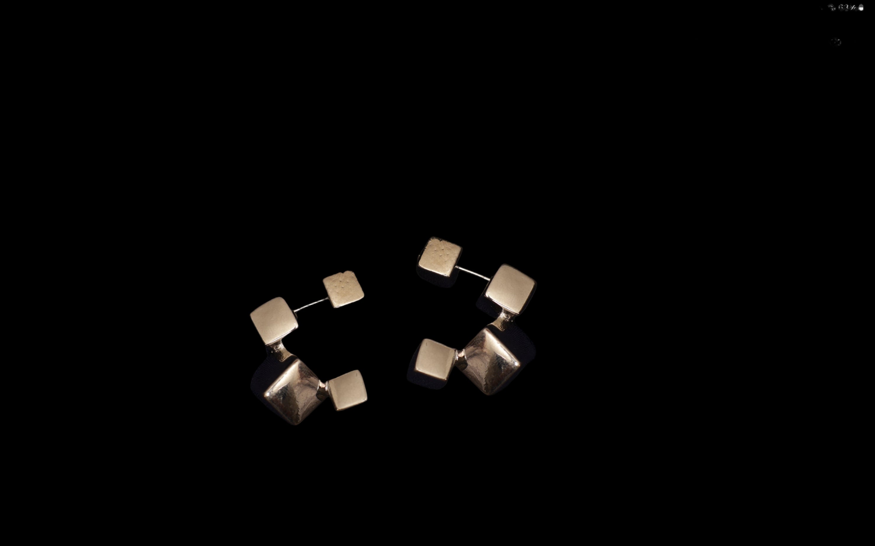 Silver dice earrings