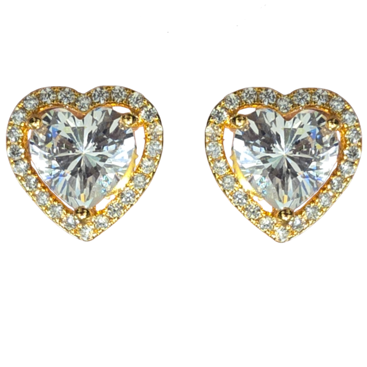 Gold Heart Jacket Solitaire Stud