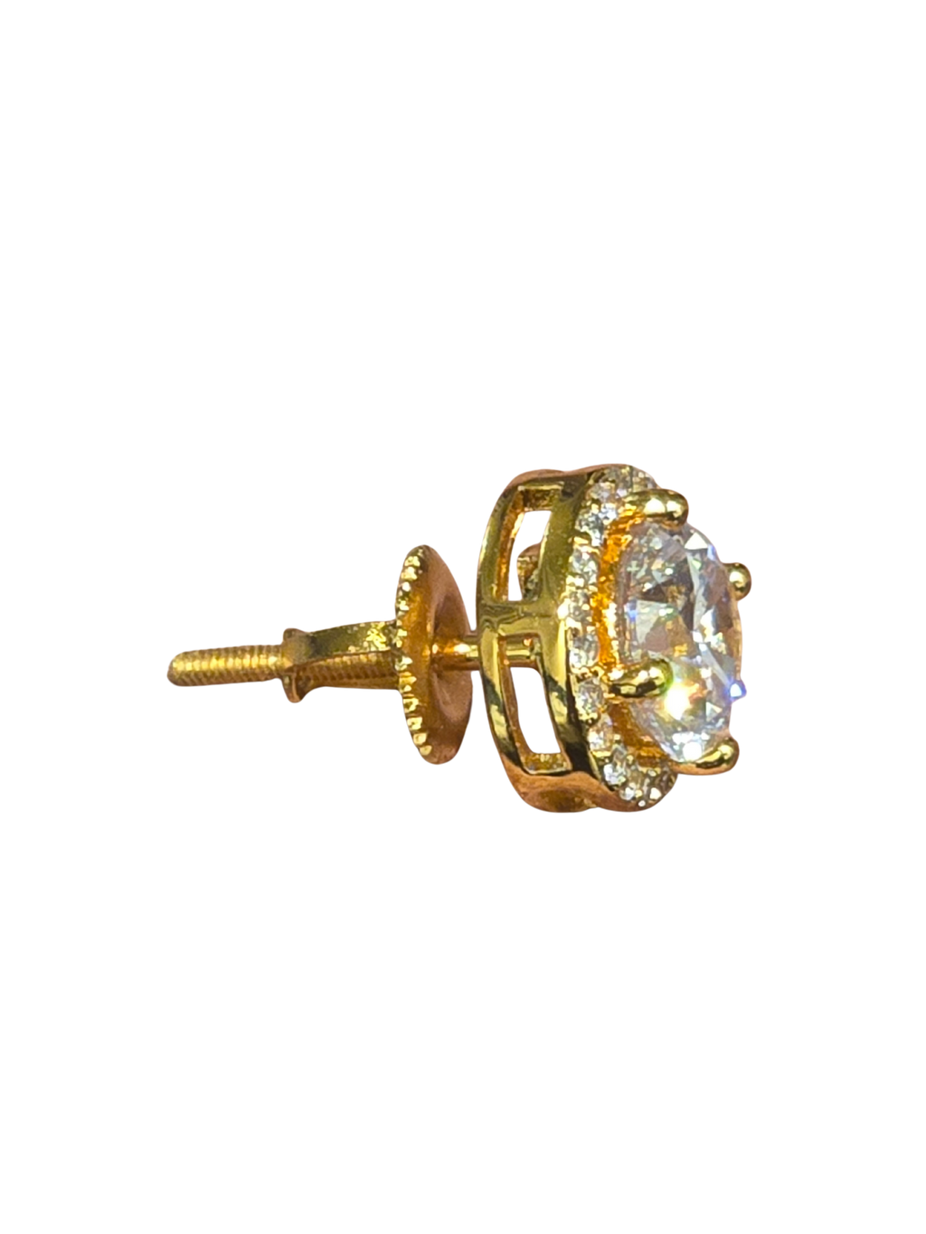 Round Jacket Gold Solitaire Stud