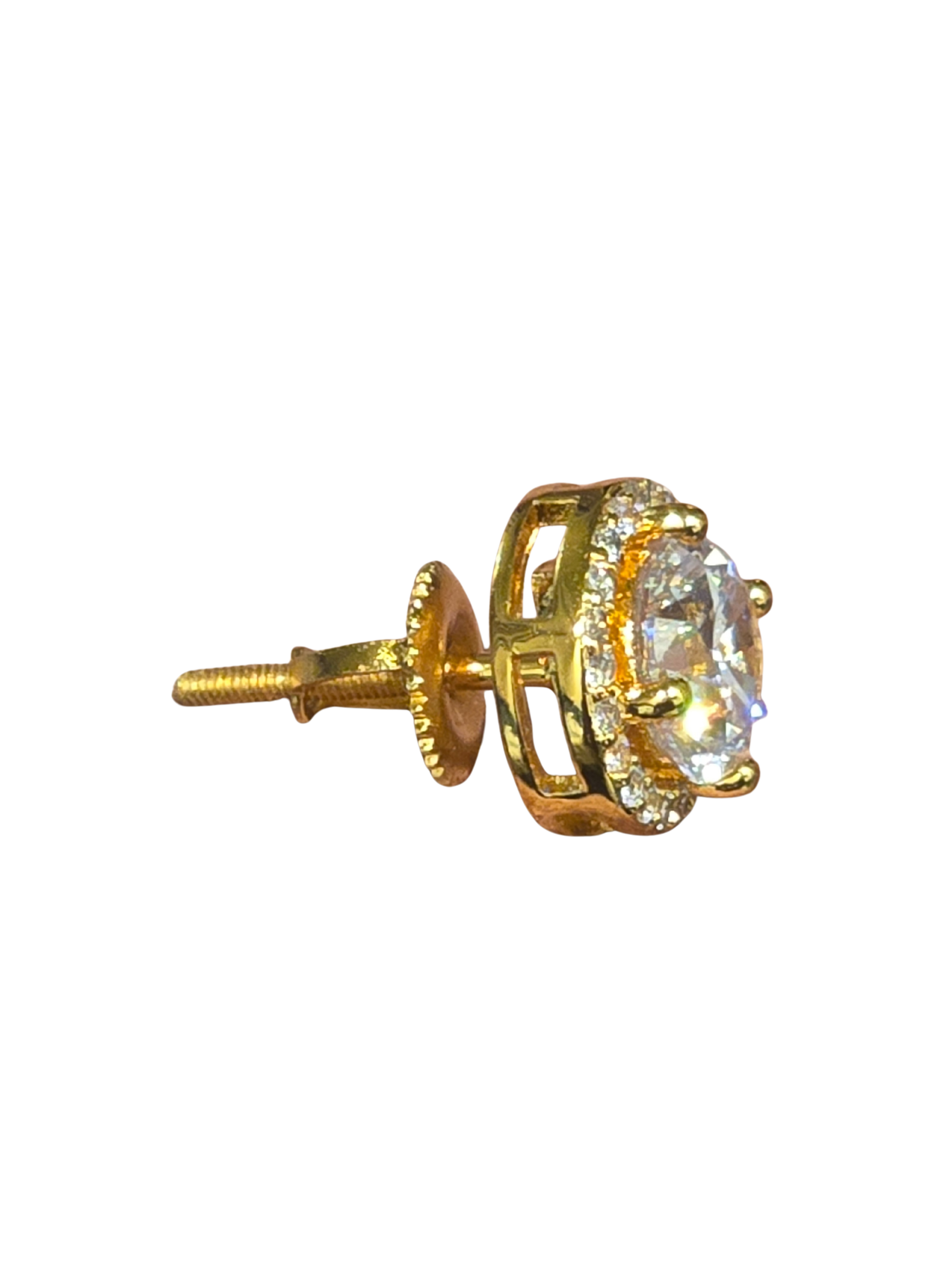 Round Jacket Gold Solitaire Stud