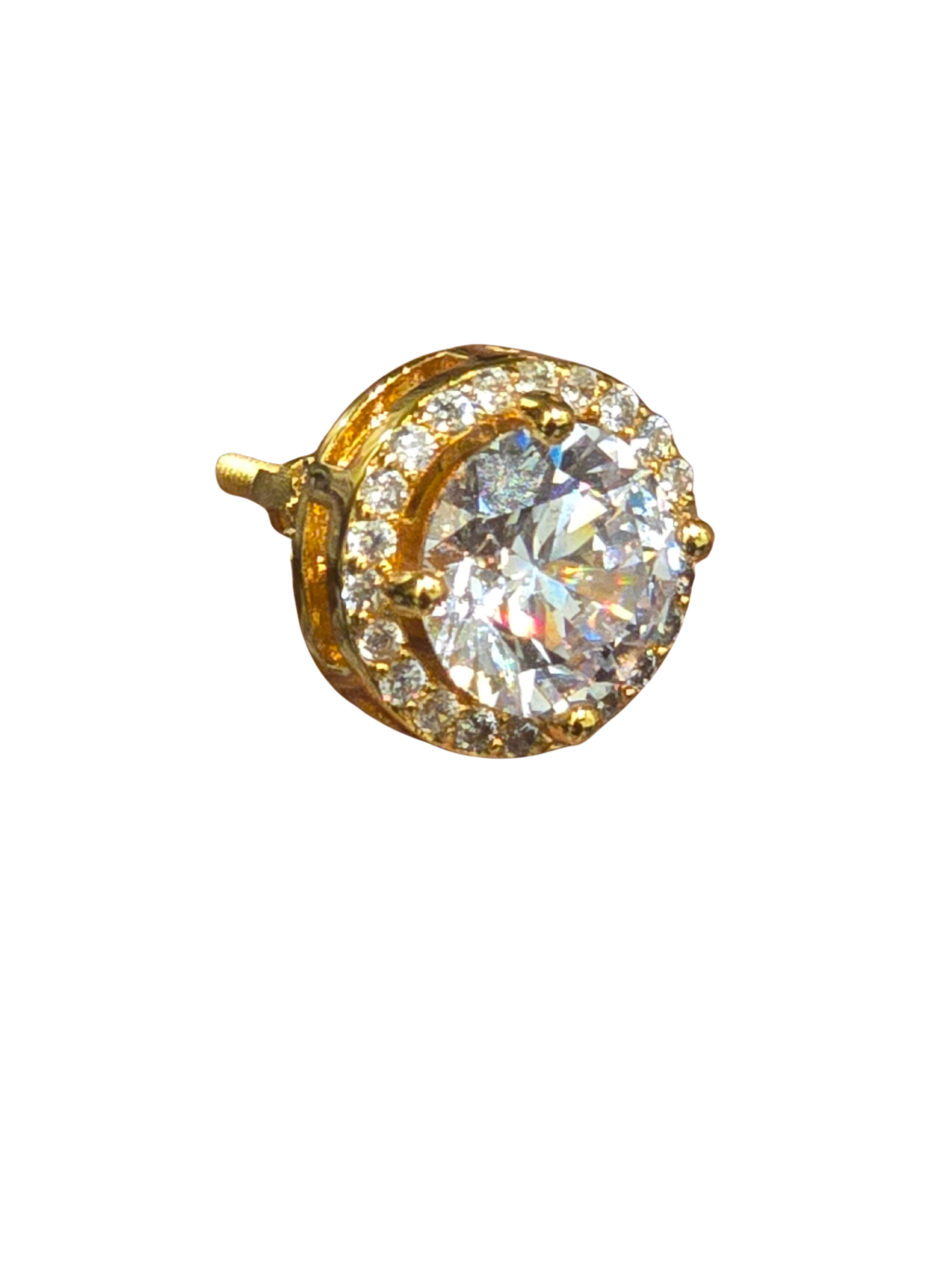 Round Jacket Gold Solitaire Stud